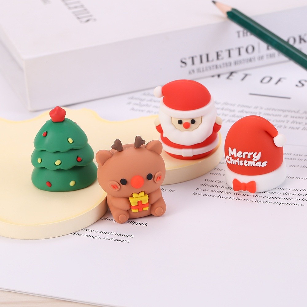 

1PCS Christmas Pencil Sharpener Cute Cartoon Cute Christmas Tree Elk Student Stationery Supplies 4 Styles
