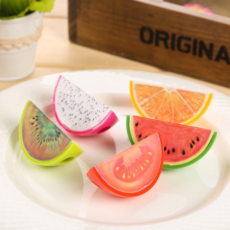 

Novelty Fruit Watermelon Plastic Pencil Sharpener Pencil Cutter Korean Stationery School Supplies