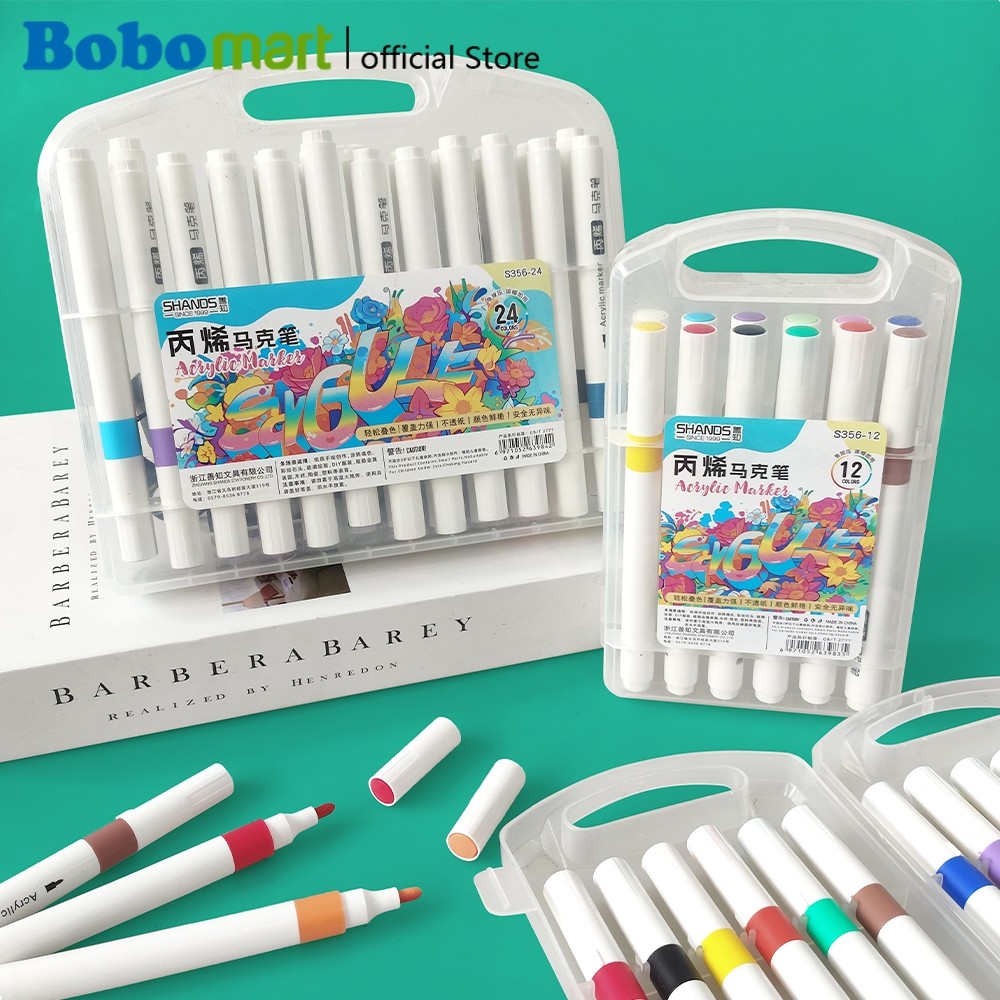 

BOBOMART Shands Acrylic Marker Spidol Akrilik S356 - Warna Cerah 12,24 Warna