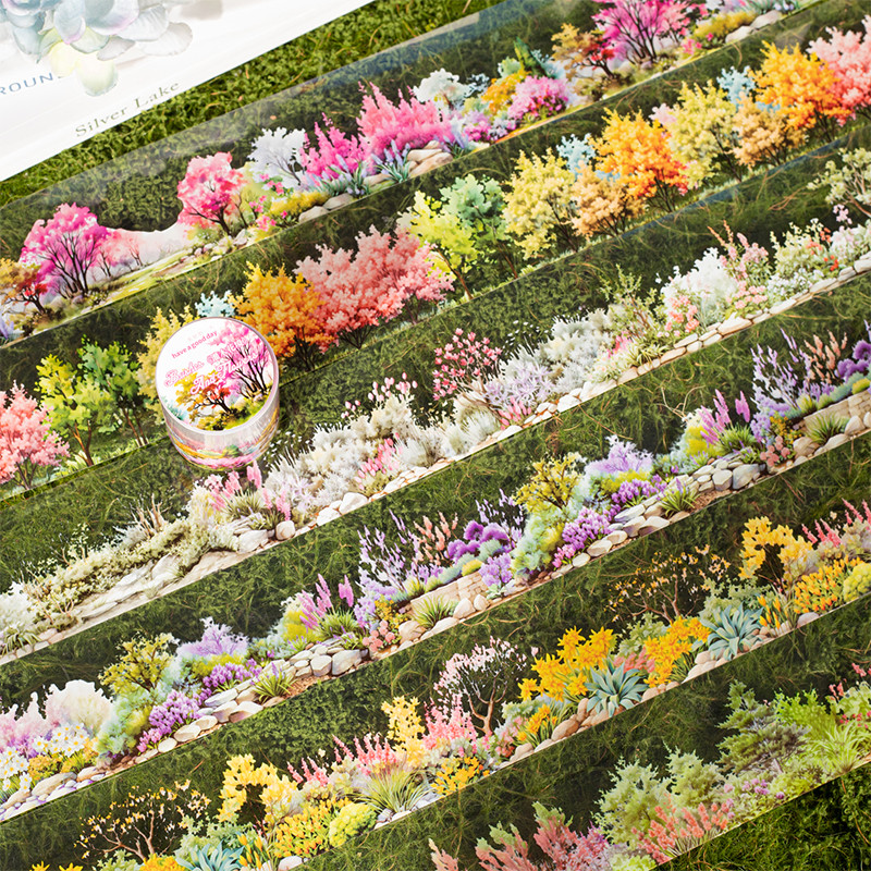 

50mm*2m PET Plant forest landscaping Tapes Stickers Scrapbooking Hand Account Adhesive hand made Diy Junk Journal Craft Supplies