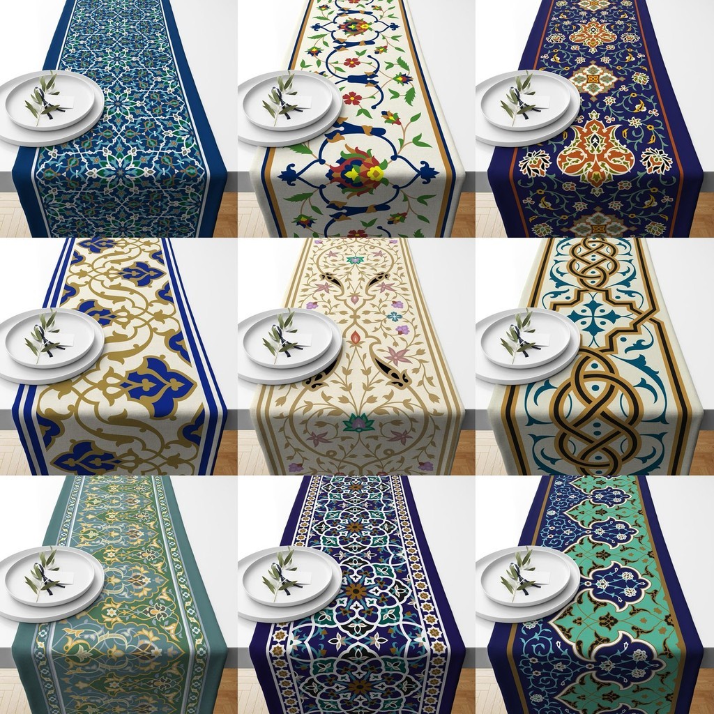 Table Runner Taplak Meja Print Motif Turkish Munira Series Aesthetic Estetik 140x40 dan 230x40 cm Tu