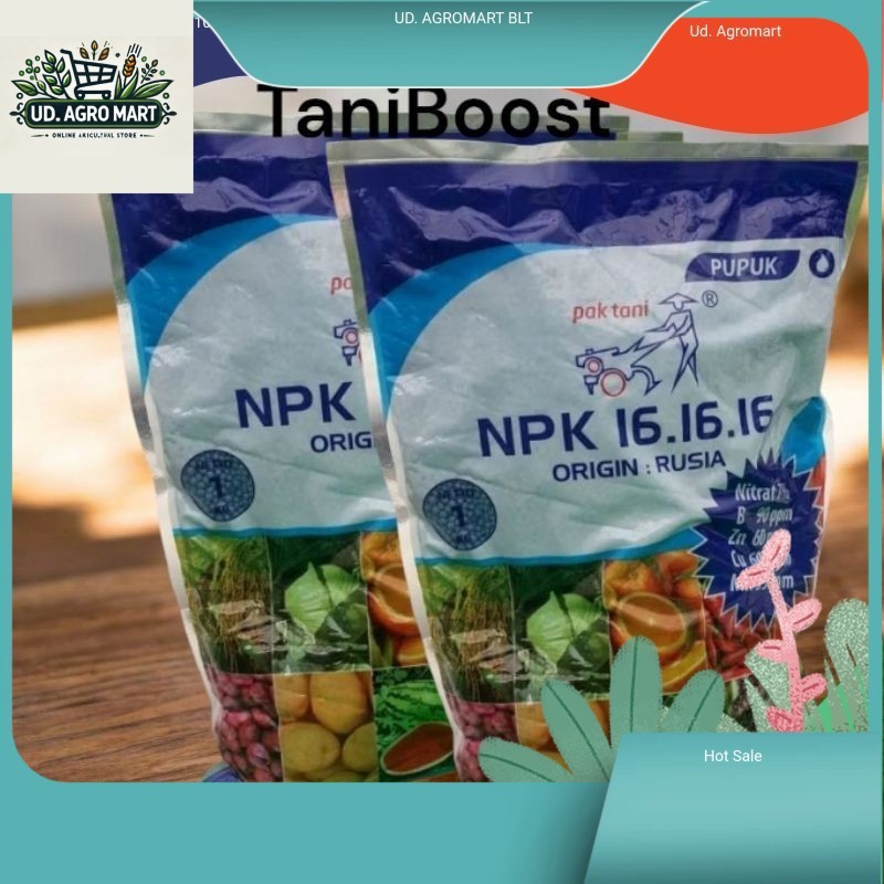 Pupuk NPK Pak Tani 16-16-16 1kg Kemasan Pabrik - Pupuk Majemuk Granular untuk Pertumbuhan Optimal Un