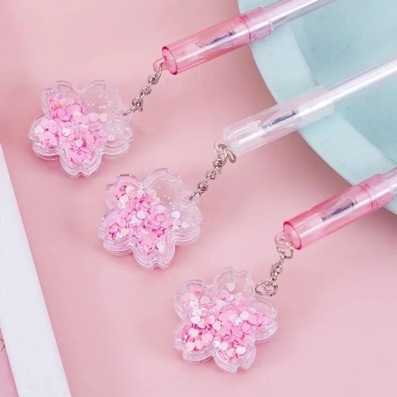 

2pcs Kawaii Floral Gel Pens Cute Cherry Sakura Nerutral Pens for Students Korean Stationery Writing Tool School Office Supplies