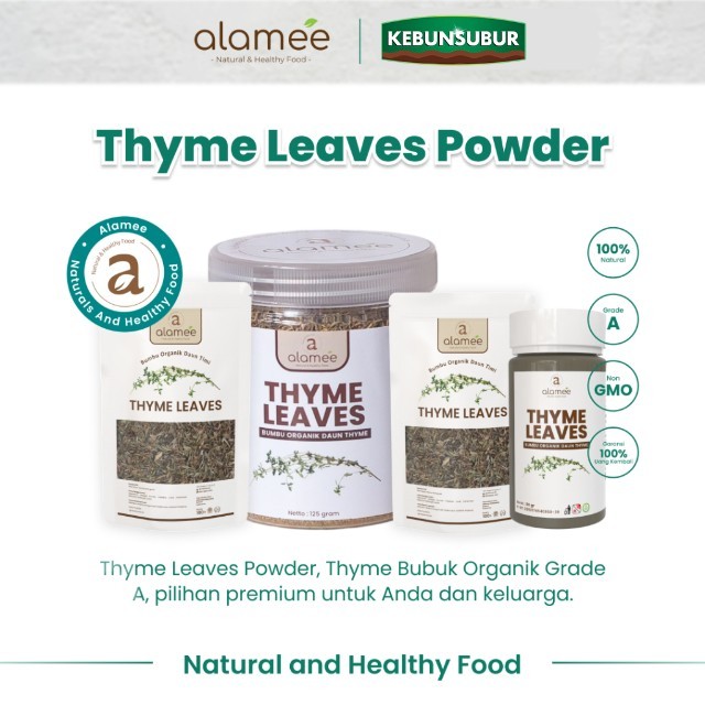 

ALAMEE Thyme Kering Daun Timi Bumbu Dapur Organik Garnish Dried Leaves Murni Asli Seasoning Kebunsubur