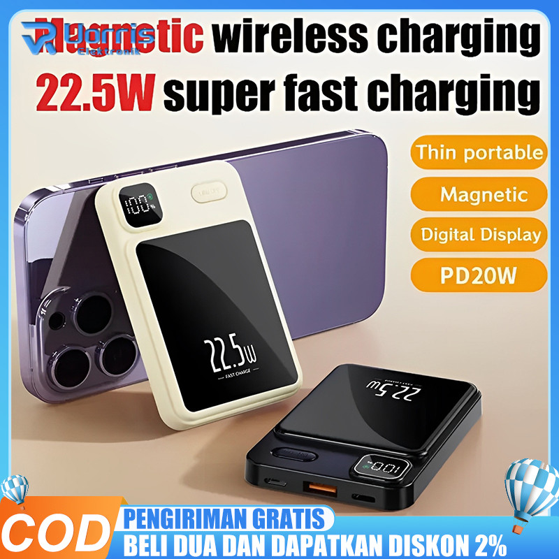 POWERBANK 30000MAH FAST CHARGING Wireless Charger Mini Magnetic Magsafe 20W TYPE C