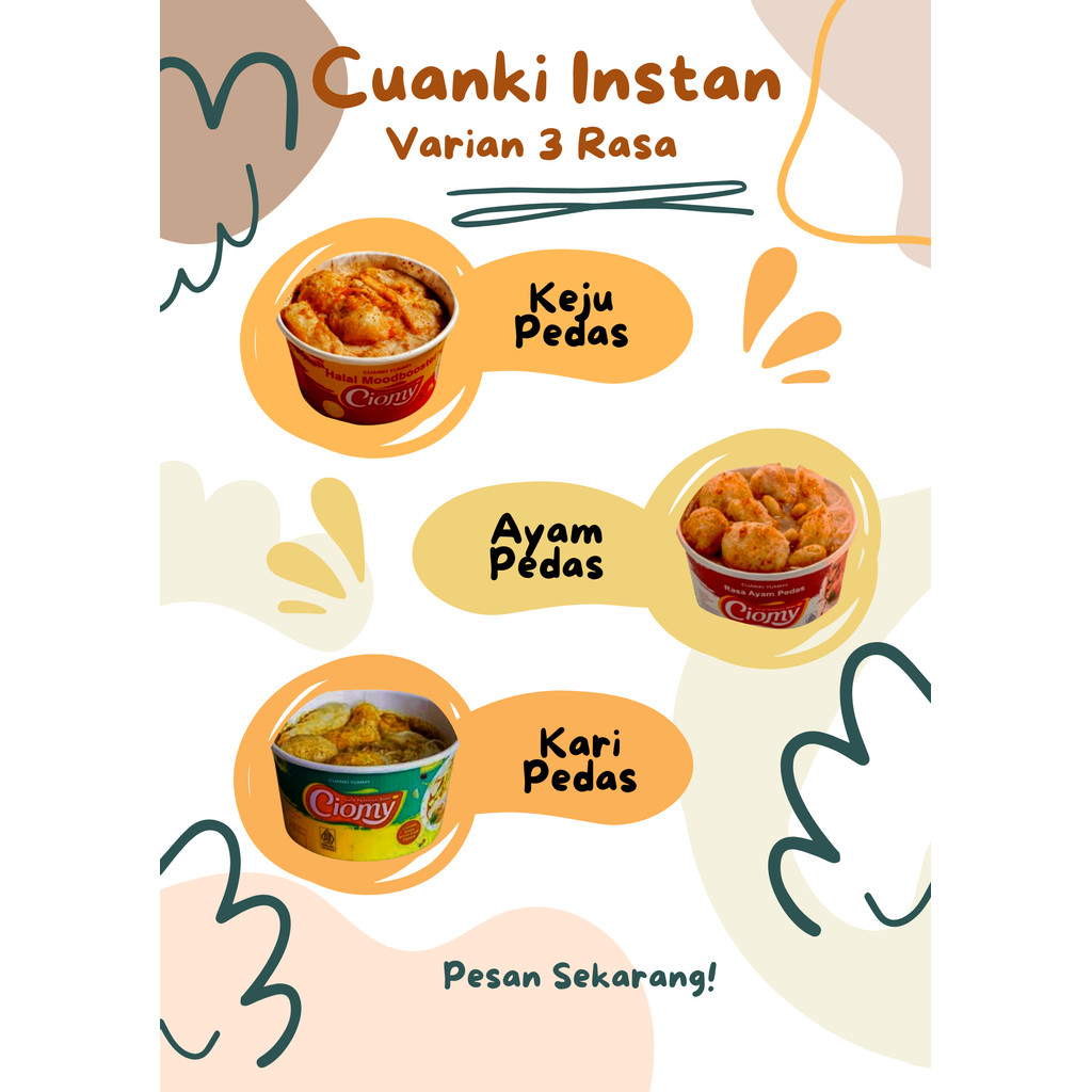 

Paket isi 3 pcs Cuanki Instan kemasan Cup All Varian Rasa (Ayam Pedas, Keju Pedas, dan Kari Pedas) by Ciomy