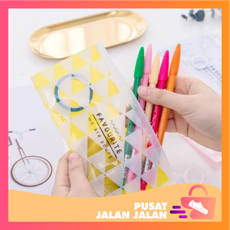

PJJ - S656 Zipper Bag / Pouch Zipper / Tempat Pensil Zipper Transparan / Tempat Kosmetik Zip