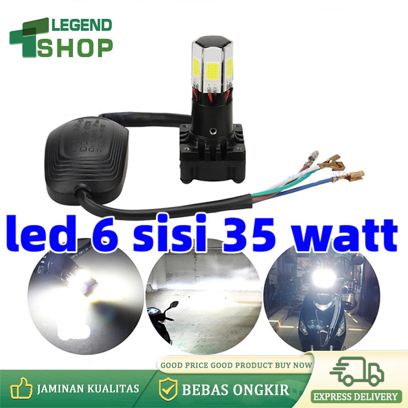 Lampu Led Motor 6 Sisi M02E Bergaransi Original 35 Watt/Lampu LED Motor H4 H6 6 Sisi M02E Original B