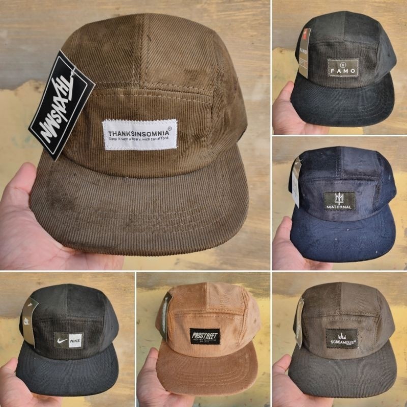 TOPI 5 PANEL CORDUROY WOVEN EMBLEM | SNAPBACK 5PANEL CORDUROY