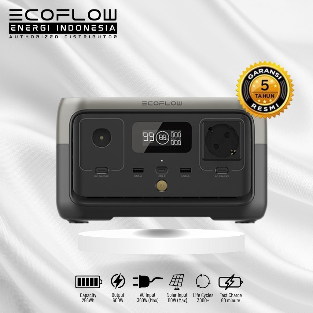 ECOFLOW RIVER Portable Power Station Genset Generator Listrik Tenaga Surya