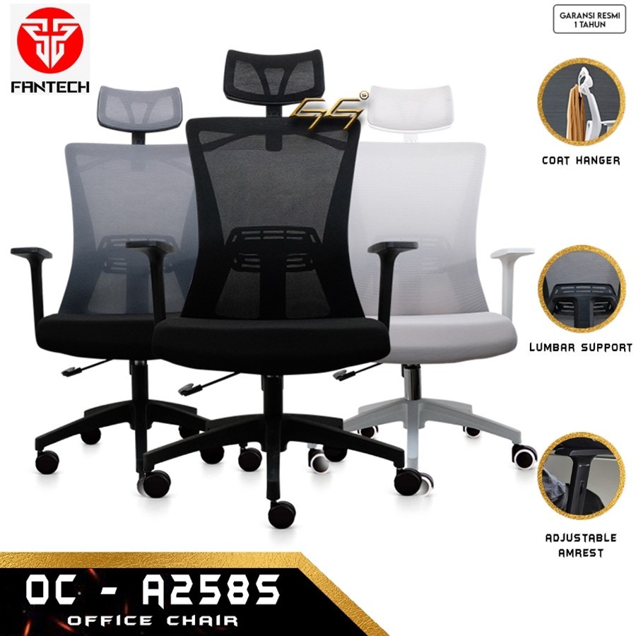Ergonomic Office Chair With Adjustable Armrest Fantech OCA258S OCA-258S OCA 258S Kursi Kantor Ergono