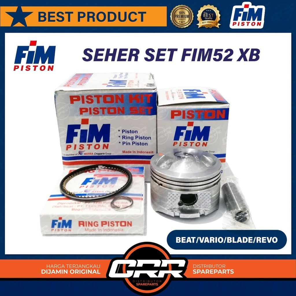 Seher Kit Piston Set Beat Vario Scoopy Blade Revo Karbu Bore Up FIM52 Oversize STD 50 100 125 150 20