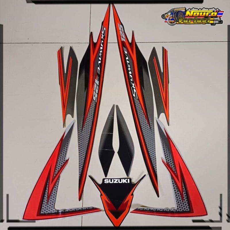 Aksesoris COD Striping Suzuki skywave sky wave 2008 2009 silver hitam