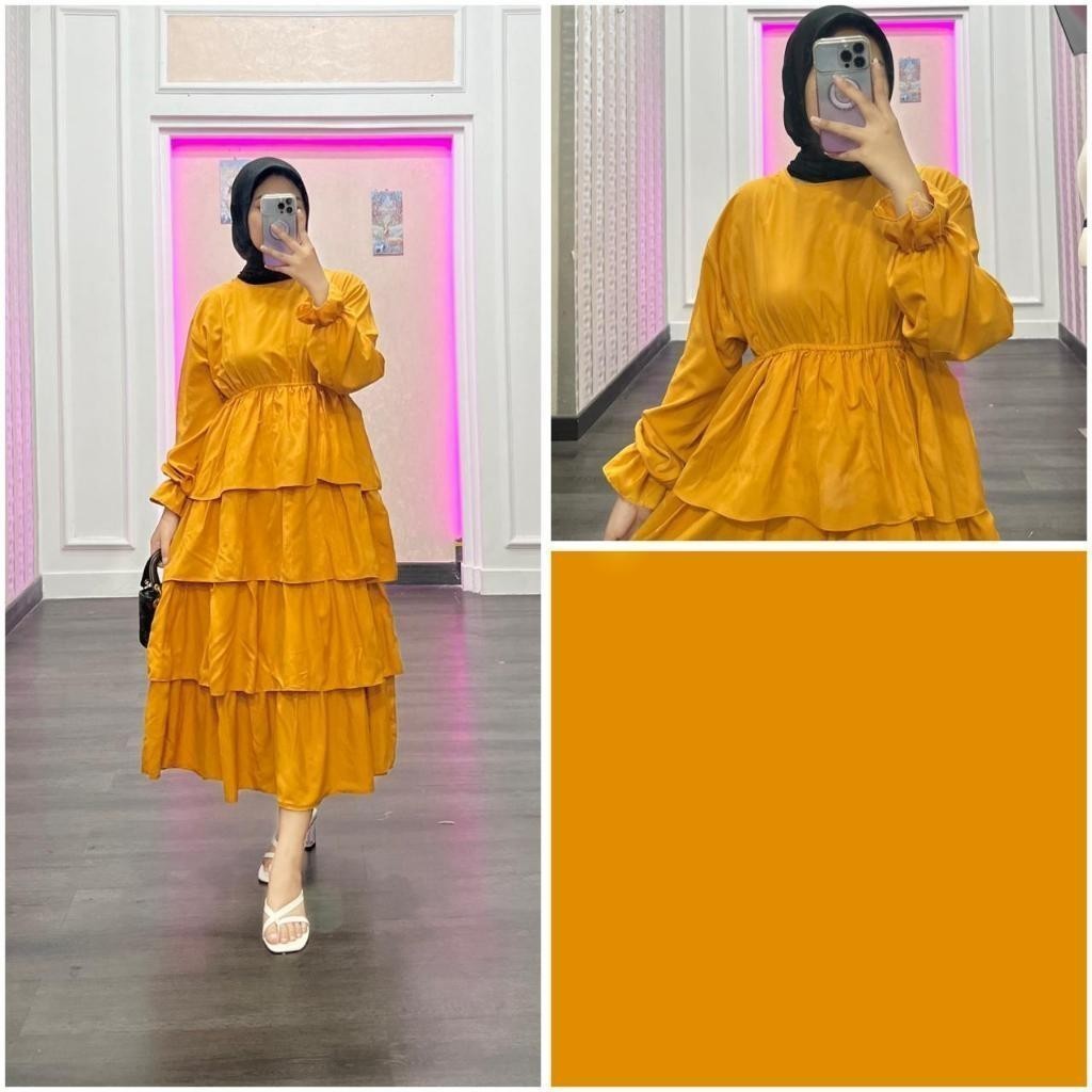 VEXIOS - ZRD PAKAIAN WANITA HENA / CAMELIA DRESS / Dress Wanita Hijab Keluaran Terbaru / OOTD Dress 