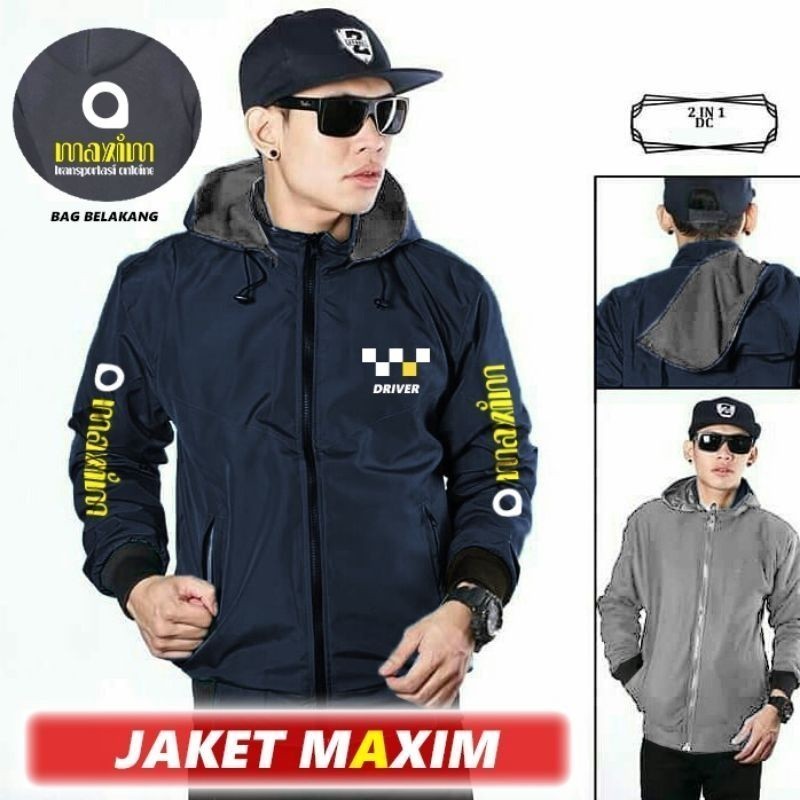 JAKET PRIA BOLAK BALIK MAXIM INDONESIA | DRIVER MAXIM