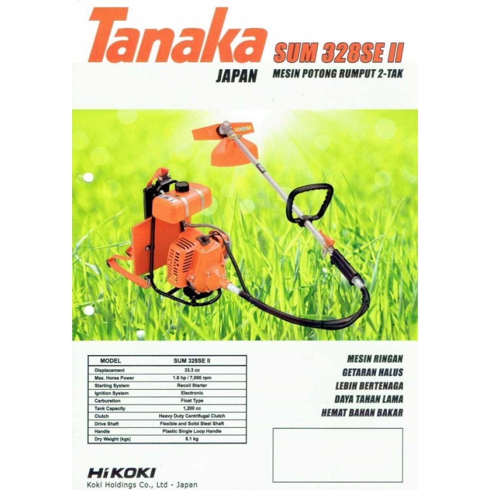 Mesin Potong Rumput Brush Cutter Tanaka Tipe SUM 328 SE II JAPAN Original