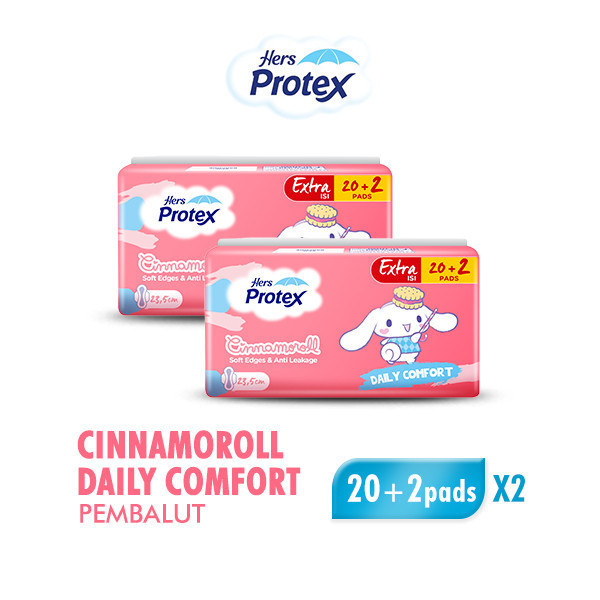 Hers Protex Daily Comfort Day Pembalut Wanita Cinnamoroll Bag Isi 20 + 2 Pcs x2