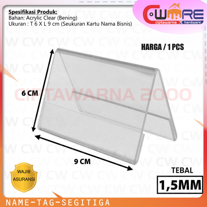 

Papan Stand Kartu Nama Bisnis Name Tag Segitiga Akrilik Meja Kantor - CwNs