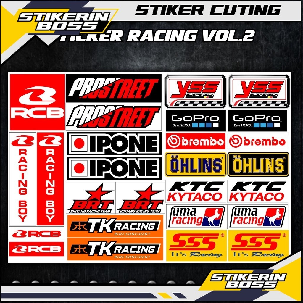 STIKER PACK RACING  ISI 25pcs/27pcs Stiker Racing Stiker Motor Sticker Motor balap