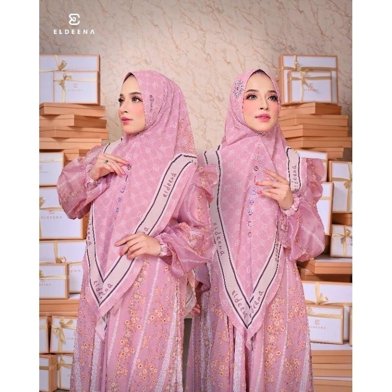 Dayana eid series set gamis terbaru / gamis full printing original brand by eldeena syari