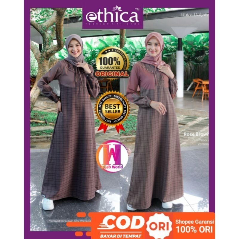 BIG DAY SALE Ready Stock Gamis Ethica Ayumi 398 / Gamis Simple Elegan / Gamis Modern / Gamis Remaja 