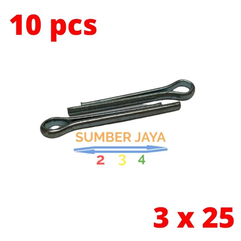 

split pen 3 x 25 mm isi 10 pcs / spi pen / cotter pin / split pin TERMUARAH