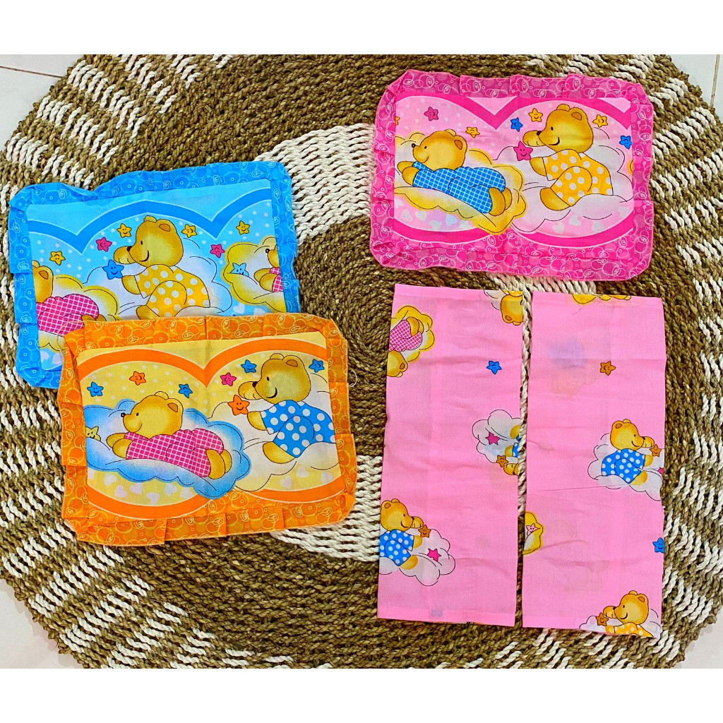 COD Sprei Set Bantal Guling Bayi Karakter Lucu Sarung Guling Bantal Anak
