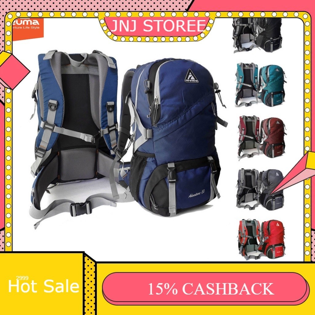 5.5 BIG SALE Reuma Tas Ransel Backpack 50 Liter / Tas gunung / Carrier / Tas Traveling(Adventura-50L