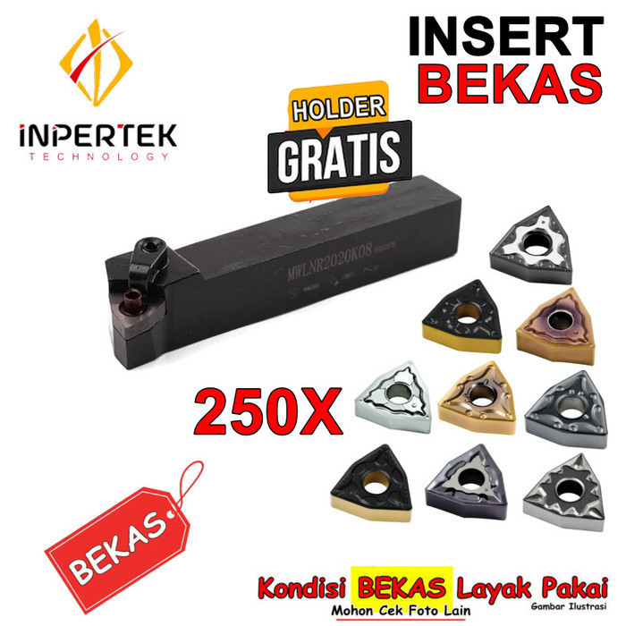 Insert WNMG 0804 Bekas Pahat Bubut WNMG 08 04 Mata WNMG08 Seken Mulus Gratis Holder