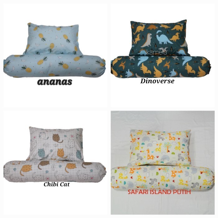 bantal dan guling anak set anti alergi termasuk sarung