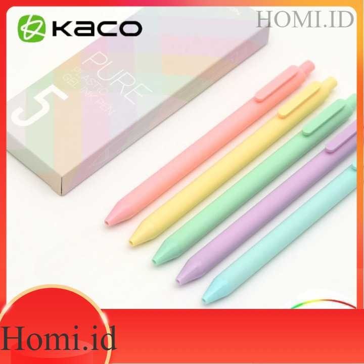 

Kaco PURE Macaron Gel Pen Pena Pulpen 0.5mm 5 PCS Colorful - K1015