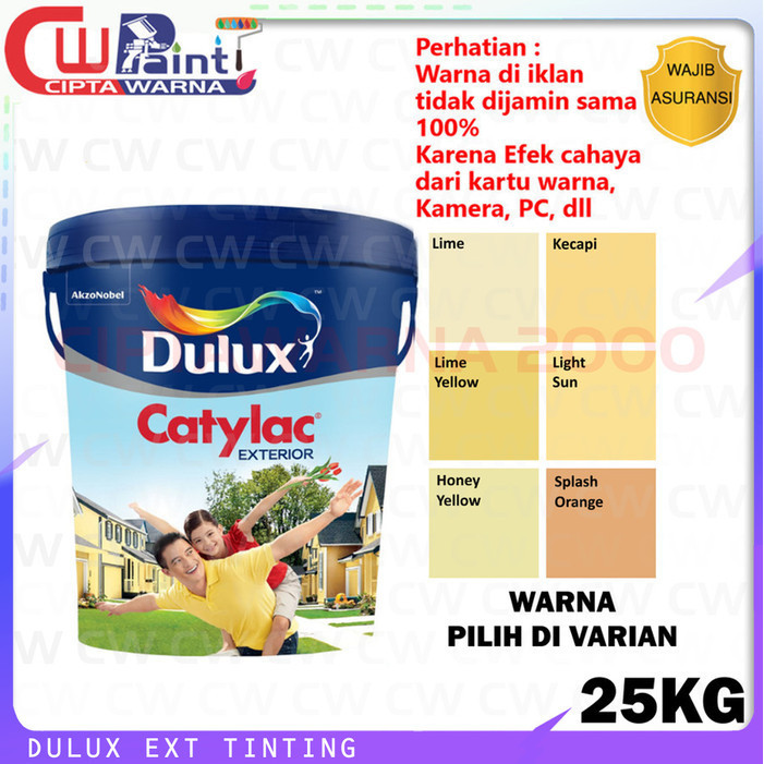 Dulux Catylac Tinting Cat Dinding Tembok Exterior Kuning Orange 25 Kg