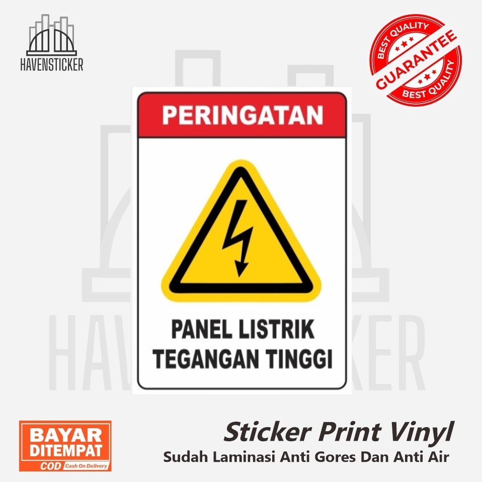 

Stiker Label Print vinyl Panel Listrik Tegangan Tinggi Stiker Safety Stiker K3