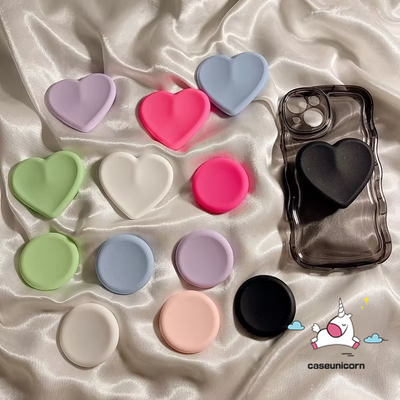 Caseunicorn Pemegang Cincin Dapat Dilipat Universal Macaron Warna Permen Mendukung Hati Cinta Lingka
