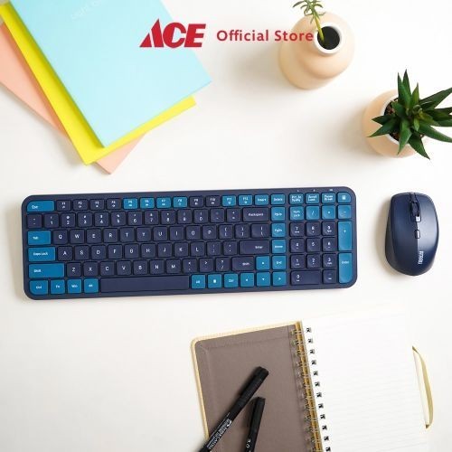 Ace - Ataru Wireless Keyboard K902 & Mouse M31 - Biru