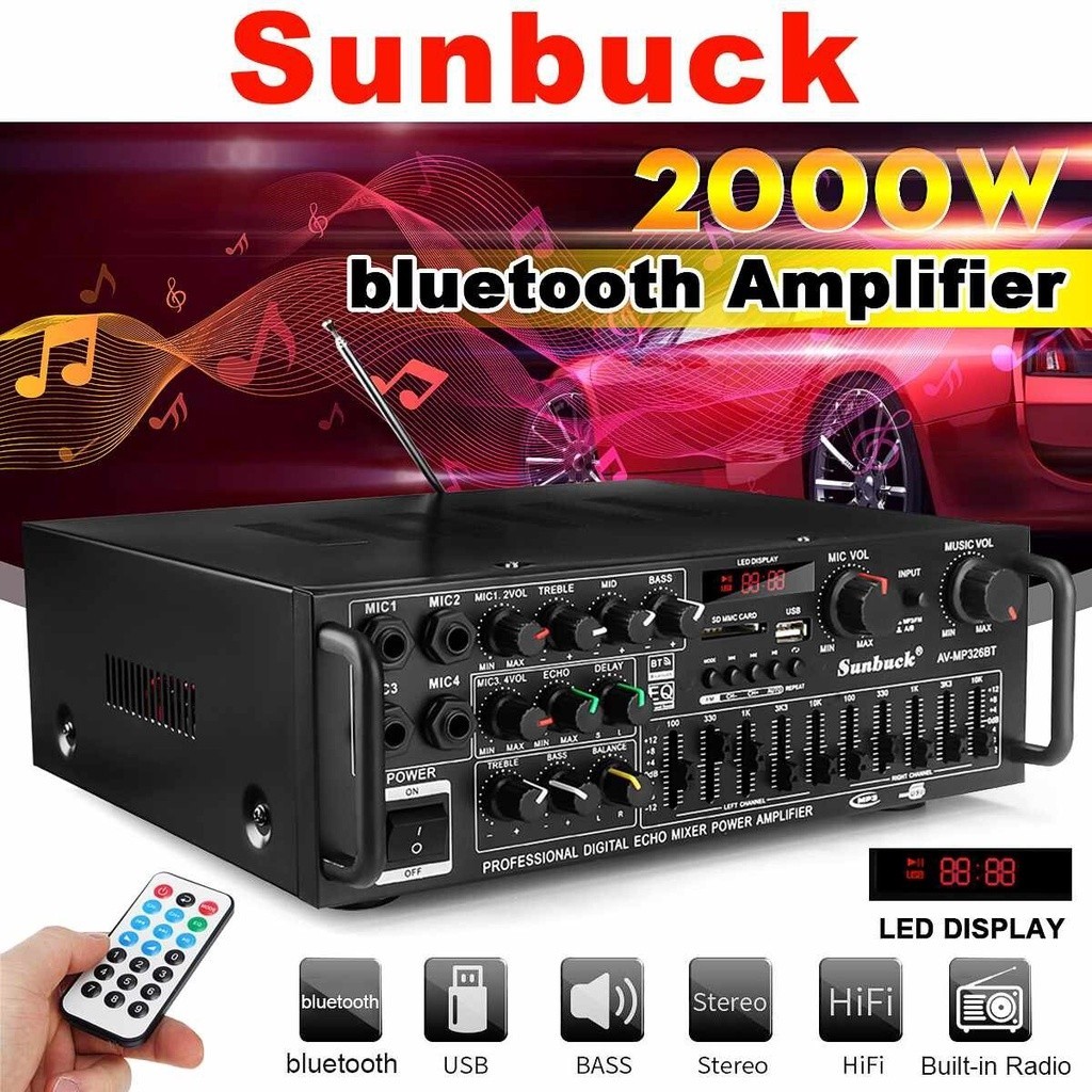 POWER AMPLIFIER SUBWOOFER 220V HOME POWER AMPLIFIER HIGH -POWER BLUETOOTH 12V VEHICLE DIPASANG DI OU