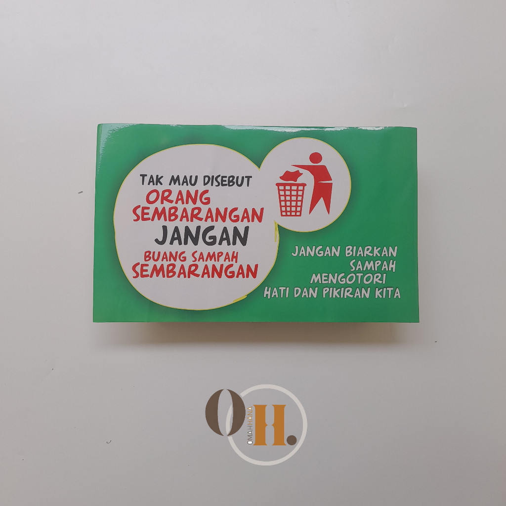 Stiker Dilarang Membuang Sampah Sembarang - Stiker Larangan Buang Sampah - Stiker Chromo