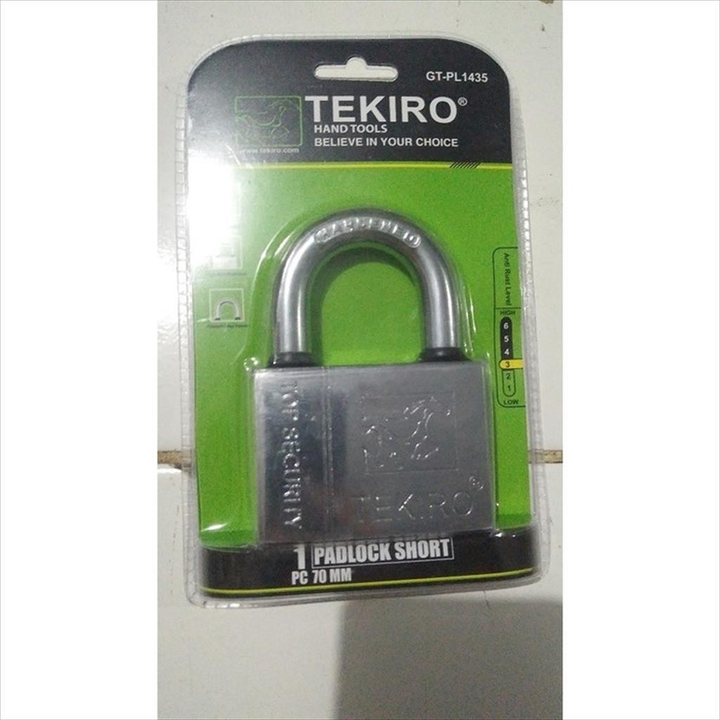 Gembok Toko Rumah Pendek Padlock Short 70 mm Original Tekiro GT-PL1435