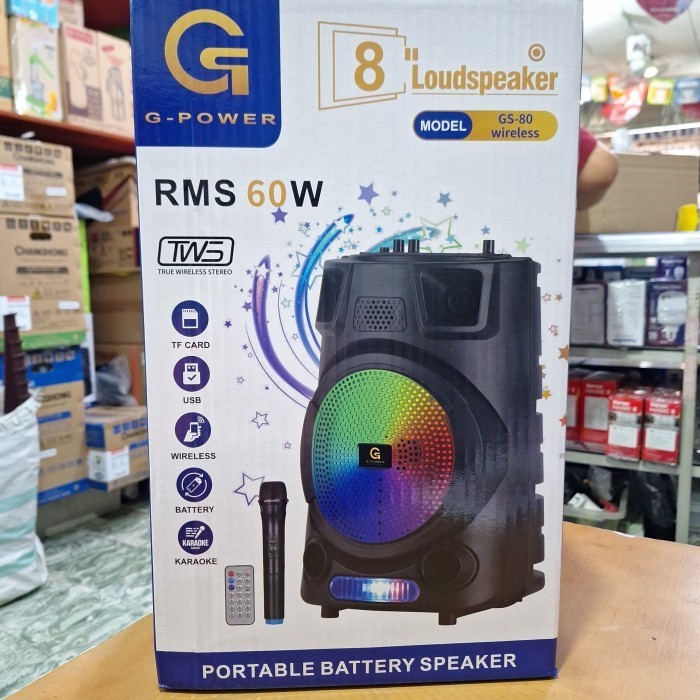 speaker gs 80 mic wireless g power