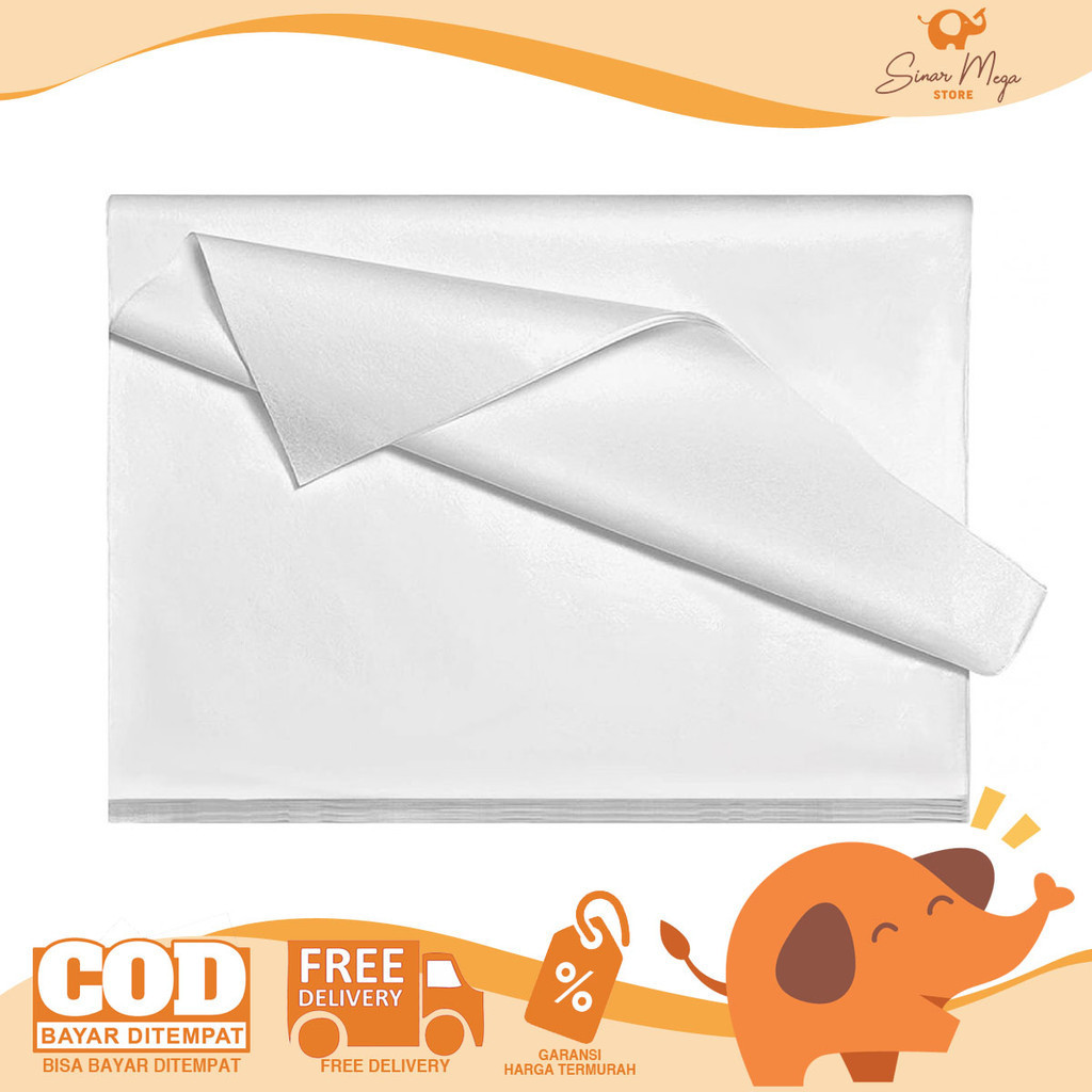 

Kertas Doorslag Putih 44 x 70cm (isi 10) Packing Paper | Kertas Hampers Pembungkus Ukuran Besar Murah