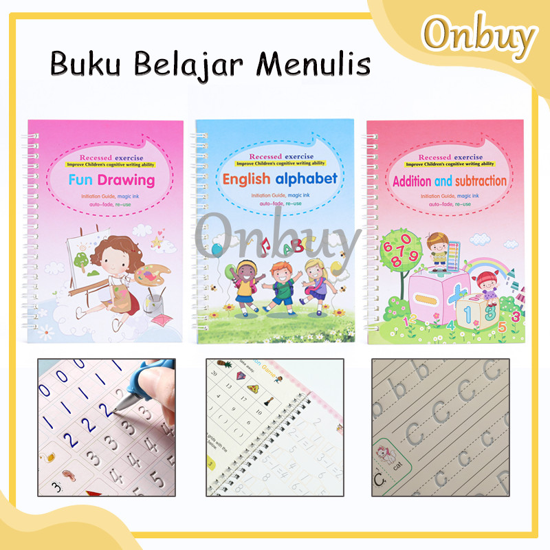 

3D Magic Book / Buku Magic 3D Dan Arabic Number /Belajar Menulis / Practice writing Copy Book