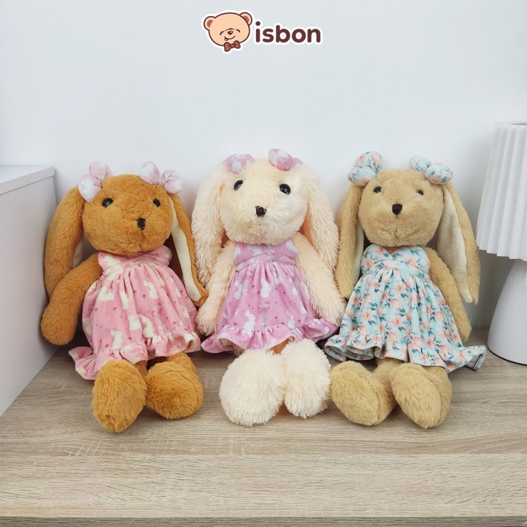 Boneka kelinci cewek Istana Boneka rabbit taiwan dengan dress rok cantik cocok untuk kado ulang tahu