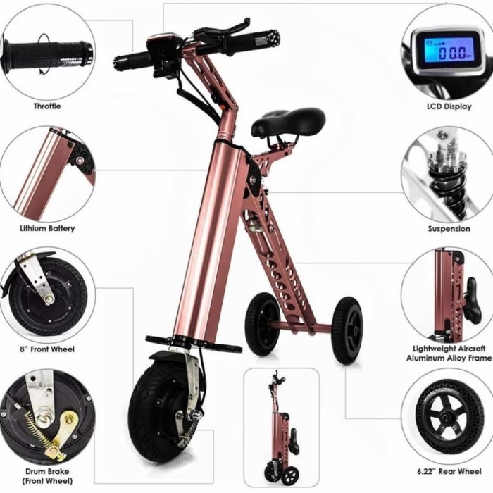 promo toko sepeda scooter listrik lipat millenium 3 roda versi terbaru