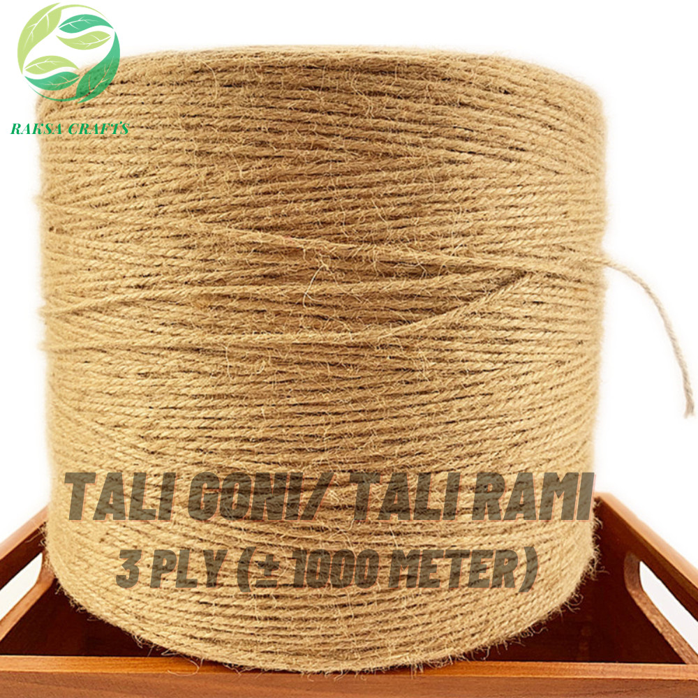 

Tali Rami Roll / Tali Goni Gulungan 2-3 PLY ±500 dan ±1000 Meter / Tali Undangan / Tali Hampers / Tali Souvenir / Tali Dekorasi Hiasan Kerajinan / Tali DIY Rustik / Tali Aesthetic / Tali Foto Polaroid / Tali Rami Tugas Sekolah Lomba Kerajinan Agustusan