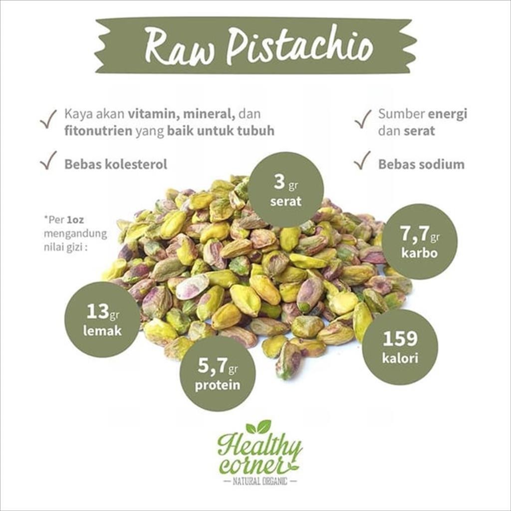 

Pistachio Raw Kacang Arab Fustuk Mentah 250 gr