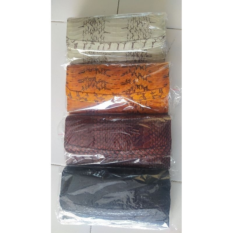 dompet wanita kulit ular asli 12 slot kartu