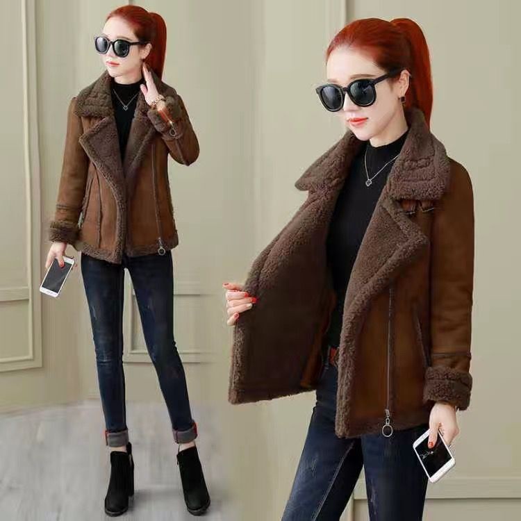 ELIKA WOMAN WINTER SUEDE WOOL JACKET COAT JAKET MANTEL WANITA MUSIM DINGIN