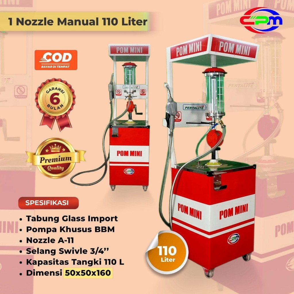 Pusat Pom Mini - Pertamini Manual 1 Nozzle 110 Liter