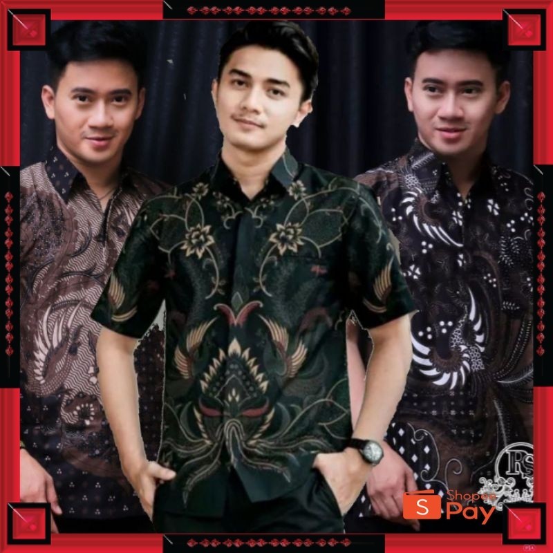 [PREMIUM ORIGINAL] Baju Kemeja Batik Pria Lengan Pendek Elegan