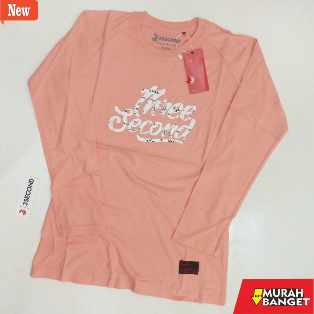 Atasan Wanita Kekinian KAOS LENGAN PANJANG WANITA THREE SECOND T-SHIRT REGLAN DISTRO 3SECOND CEWEK